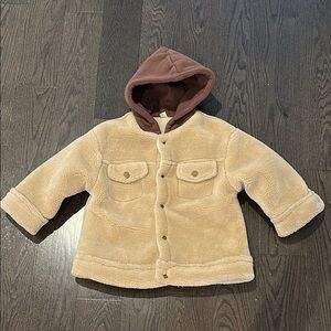 Morning Garden tan fleece hoodie coat 5T